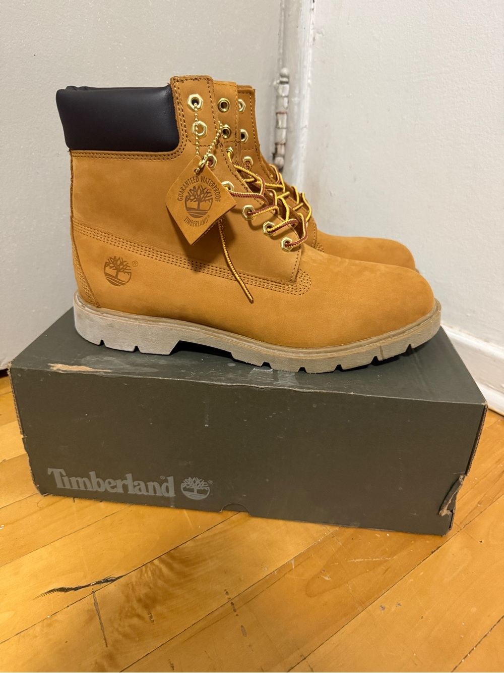 Timberland Men's Wheat/Tan Leather Lace-Up Work Boots